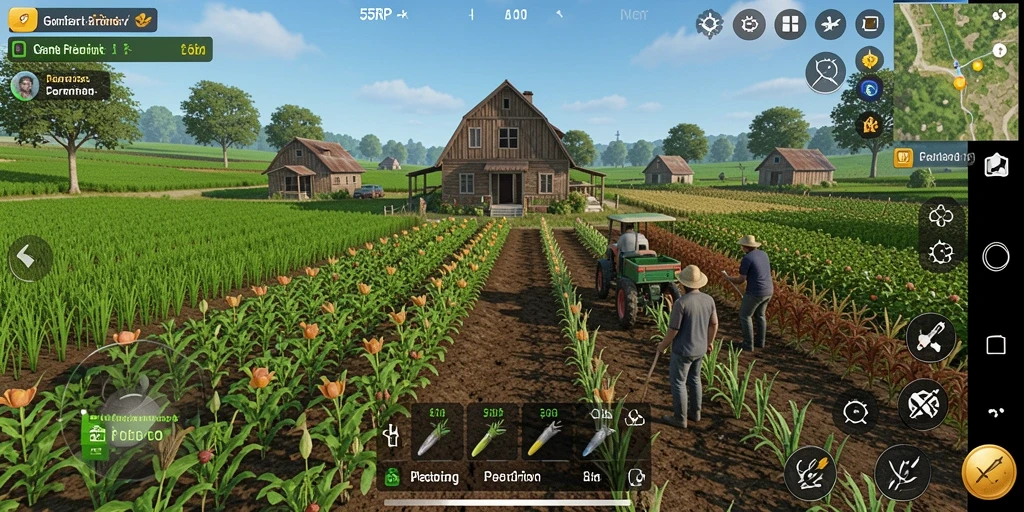 Gameplay menarik yang menunjukkan berbagai aktivitas pertanian.