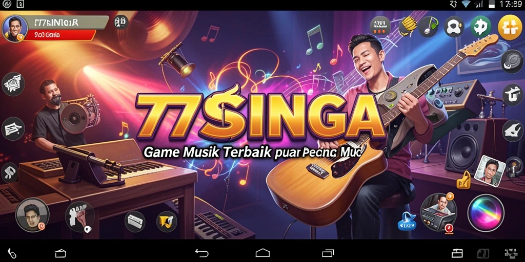 Screenshot gameplay 77SINGA yang menampilkan keseruan bernyanyi.