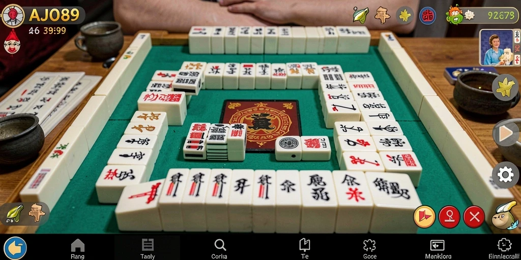 Tampilan utama AJO89 dengan gameplay Mahjong yang memikat.