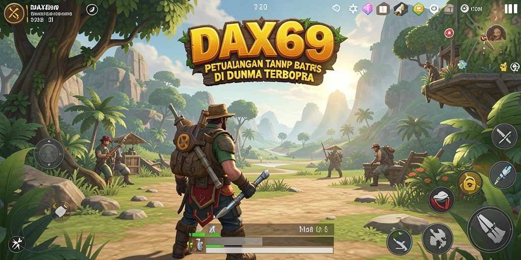 Tampilan gameplay DAX69 yang menawan di dunia terbuka.