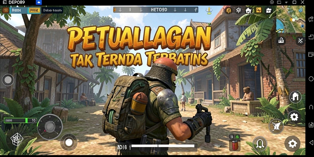 Screenshot DEPO89 menampilkan petualangan seru dalam dunia terbuka.