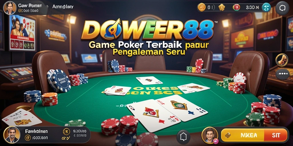 Tampilan gameplay poker di DOWER88 yang seru dan mengasyikkan.