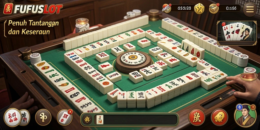 Screenshot FUFUSLOT menampilkan gameplay Mahjong yang menarik dan interaktif.