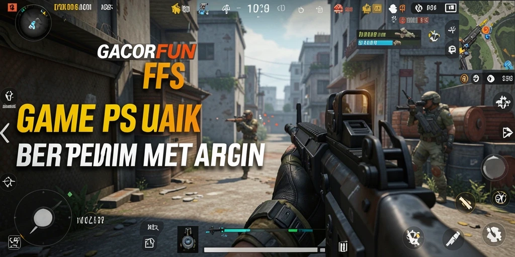 Tangkapan layar utama GACORFUN menampilkan aksi menegangkan dalam pertempuran FPS.