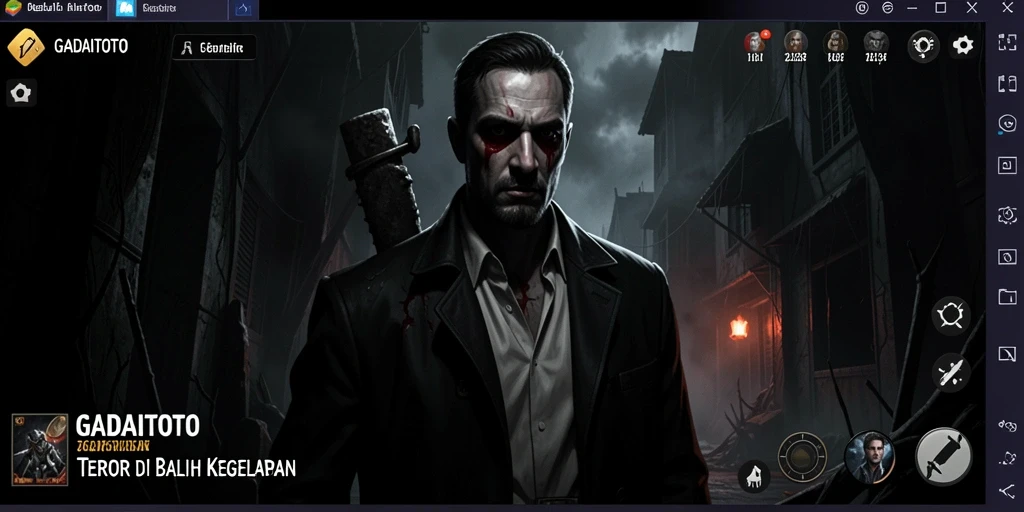 Gameplay GADAITOTO yang menegangkan dengan suasana kegelapan.