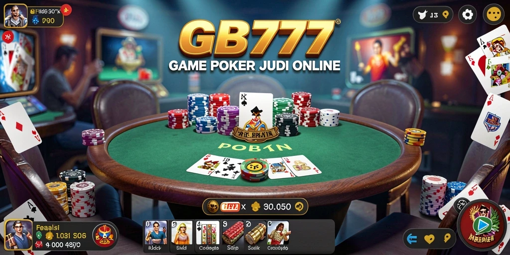 Screenshot GB777 menunjukkan aksi seru permainan Poker yang mendebarkan.