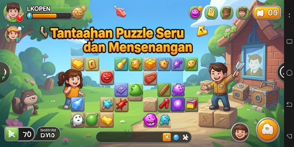 Tangkapan layar gameplay menarik dari LKOPEN yang menguji kemampuan puzzle Anda.