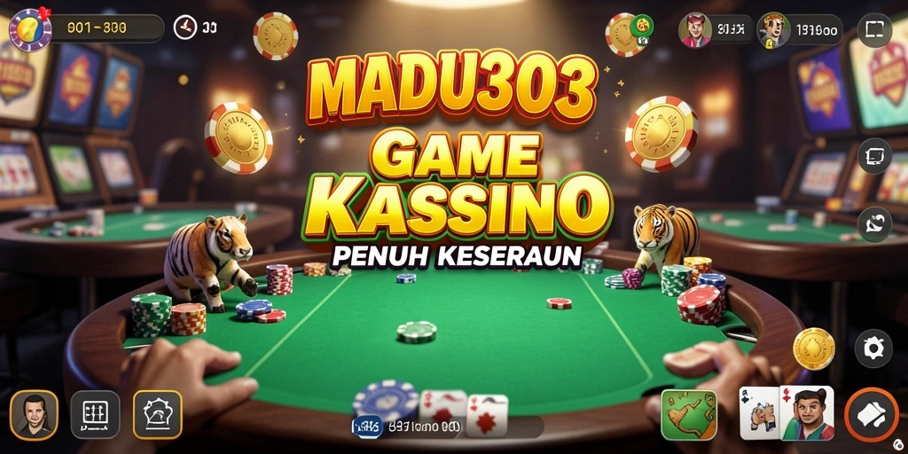 Tampilan gameplay seru di MADU303 dengan variasi permainan Kasino.
