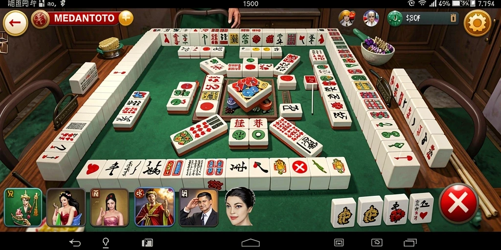 Tampilan permainan Mahjong yang menawan di MEDANTOTO.