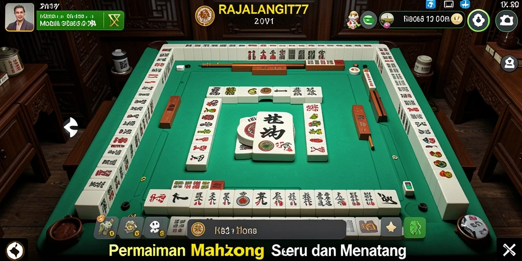 Tampilan menarik dari gameplay Mahjong di RAJALANGIT77.