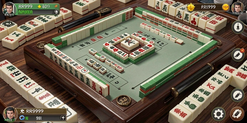 Tampilan gameplay RR999 yang seru dalam Mahjong.