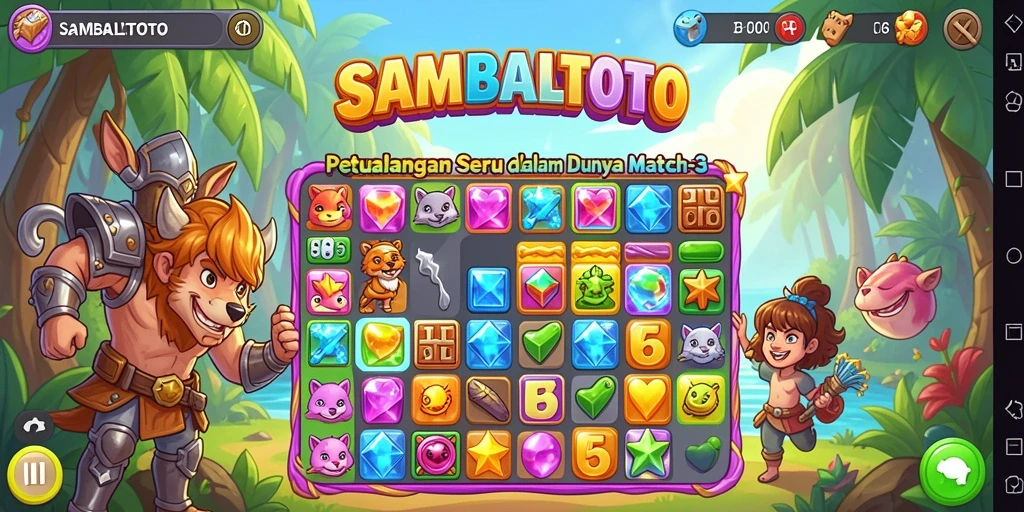 Screenshot gameplay SAMBALTOTO yang menampilkan keseruan Match-3.