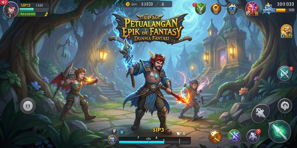 Gameplay SIP33 yang menampilkan pertarungan karakter RPG yang seru.