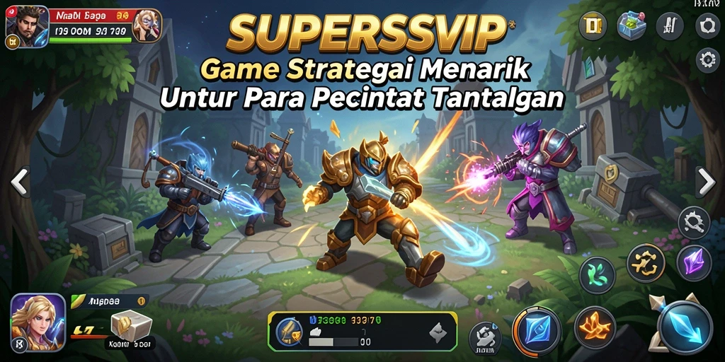 Tampilan gameplay SUPERSVIP yang menegangkan dan strategis.